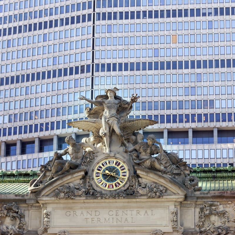Clock and statue on grand central station in new york city stock photography Clock and statue on grand central station in new york city stock photography
