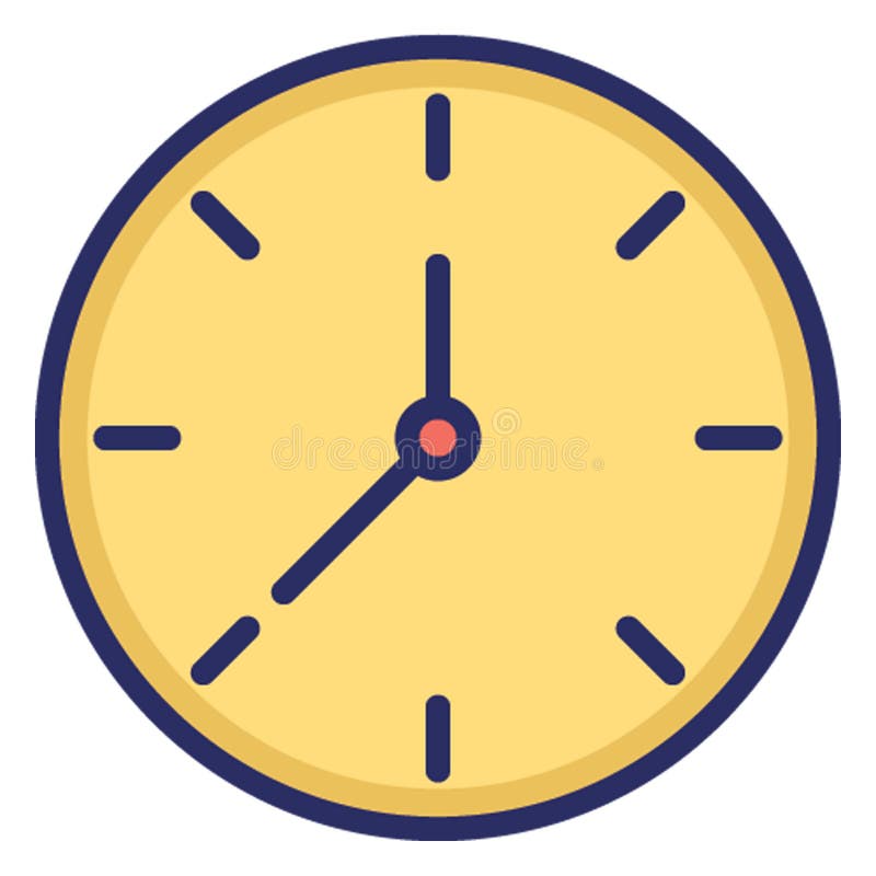 Clock, time isolated Vector Icon which can easily modify or edit royalty free illustration