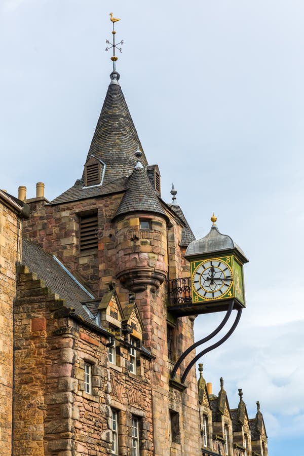 Clock tower of the Canongate Tolbooth in Edinburgh