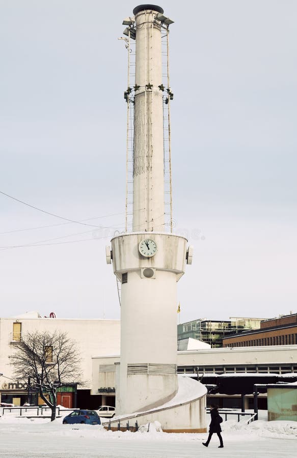Clock Tower in the Center of Helsinki Editorial Stock Photo Image of