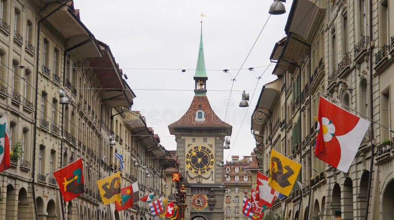 Clock Tower , the city's western gate in Bern, Switzerland