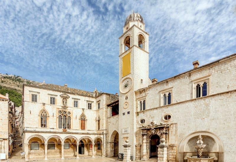 Clock Tower in Dubrovnik old town, Croatia