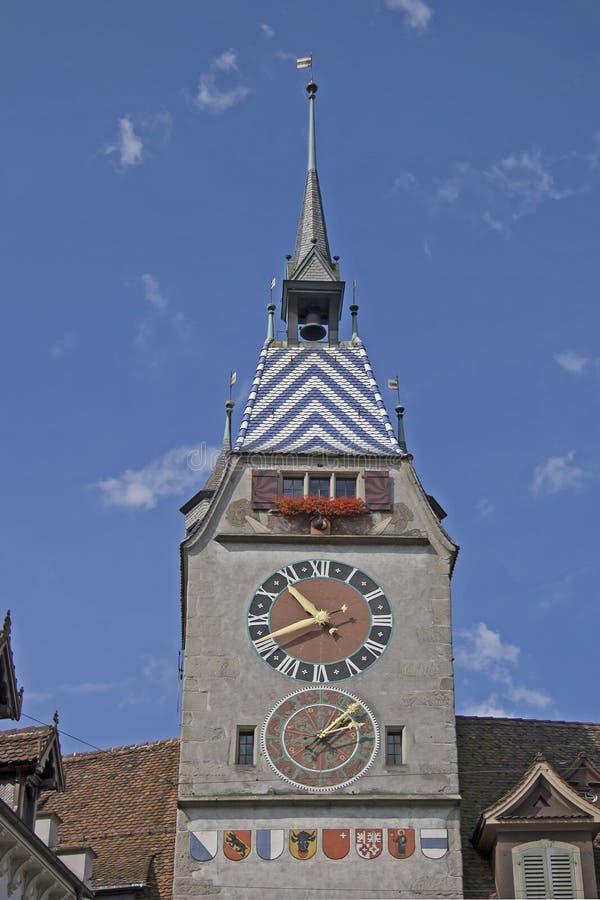 Zytturm Clock Tower Building in Zug, Switzerland Stock Image - Image of ...