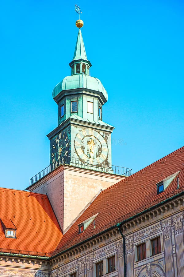Clock Tower of Kaiserhof in Munich Stock Photo Image of sightseeing