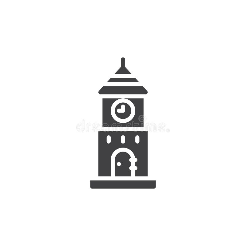 Clock tower vector icon stock illustration