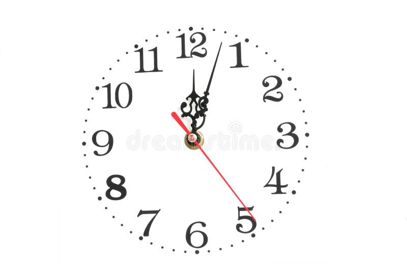 Clock at white background stock photo
