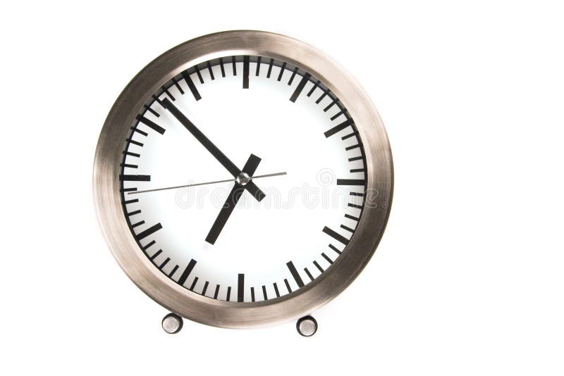 Clock on a white background royalty free stock photo