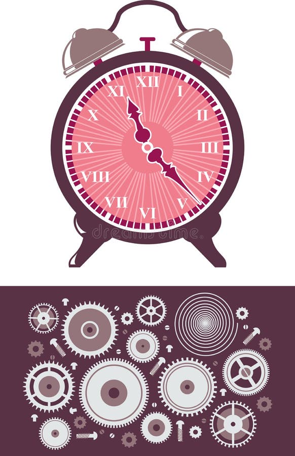 Time Clock Gears Clipart stock illustration. Illustration of silhouette