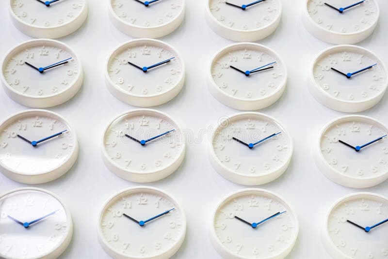 Clocks on Wall, Symbol for Greenwich Mean Time Stock Image Image of measurement, pointer