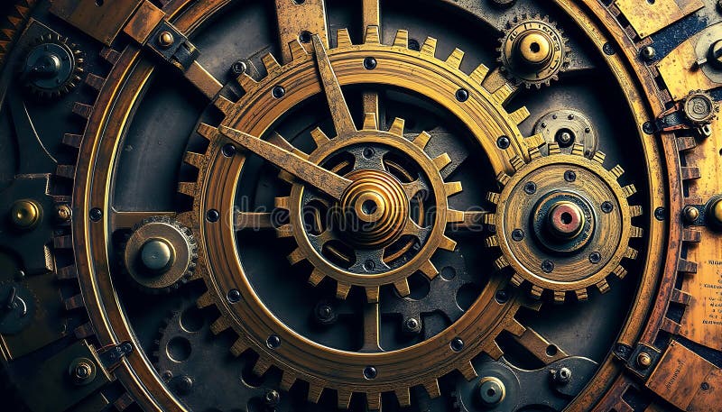 Clockwork mécanisme steampunk style vintage tech Stock Photo Génération AI illustration stock