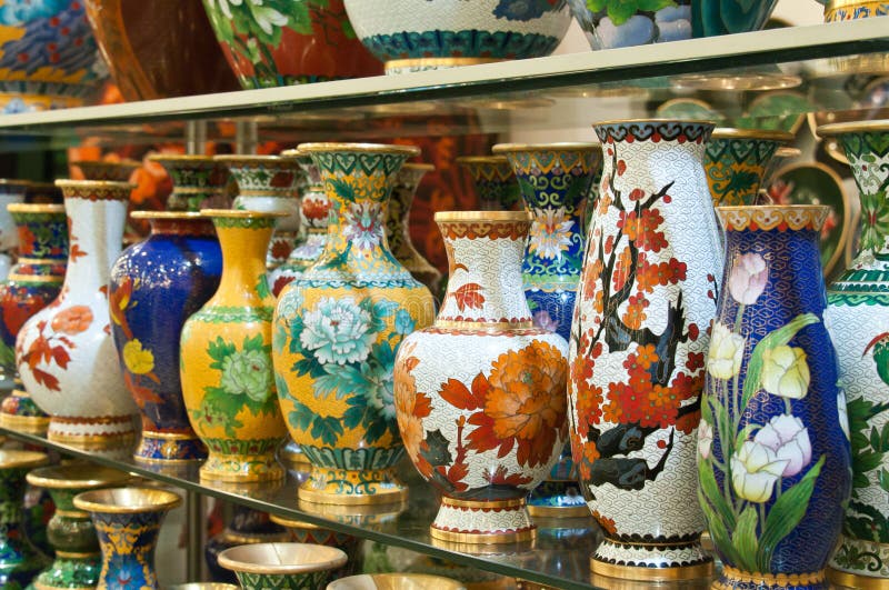 Cloisonné pots