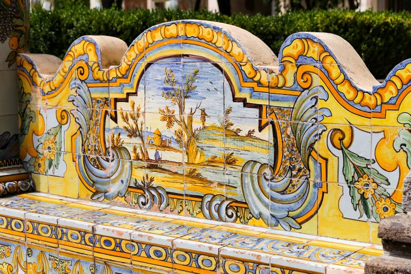 Cloister Garden of the Santa Chiara Monastery in Naples, Italy Stock ...