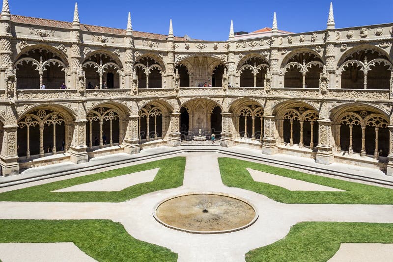 Cloister Jeronimos monastery abbey Lisbon