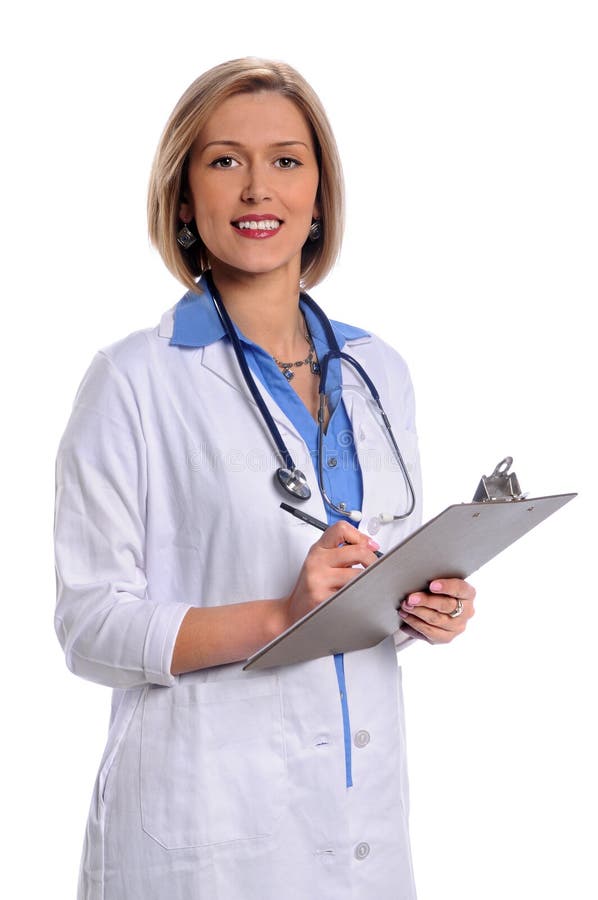 Clopboarddoktorskvinnlig arkivfoto