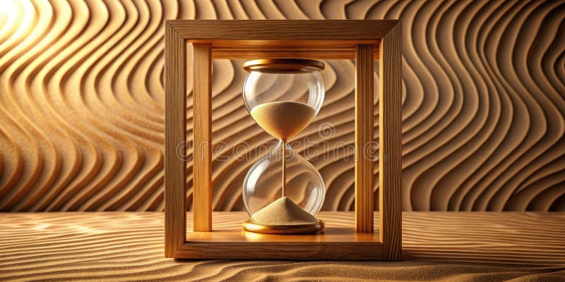 Cloridra di legno in duna di sabbia che fissa un simbolo senza tempo del passaggio del tempo e della natura effimera dell'esistenz royalty illustrazione gratis