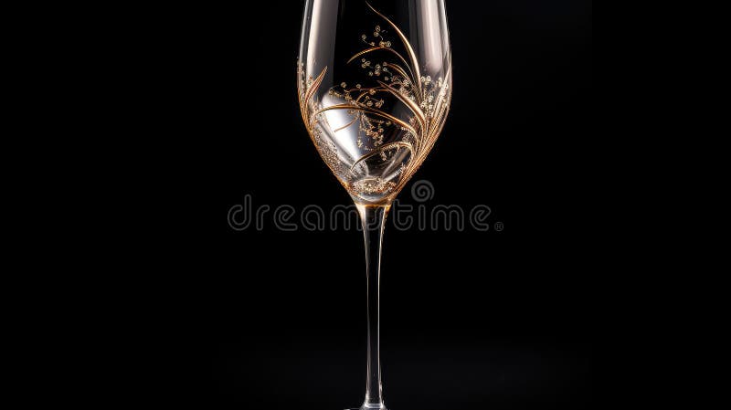 Close champagne glass transparent background royalty free illustration