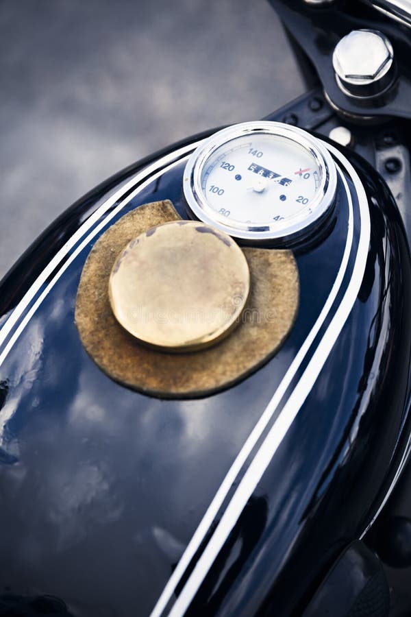 Close detail of an old German motorcycle stock photos