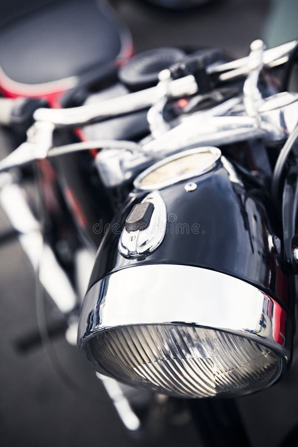 Close detail of an old German motorcycle royalty free stock photos