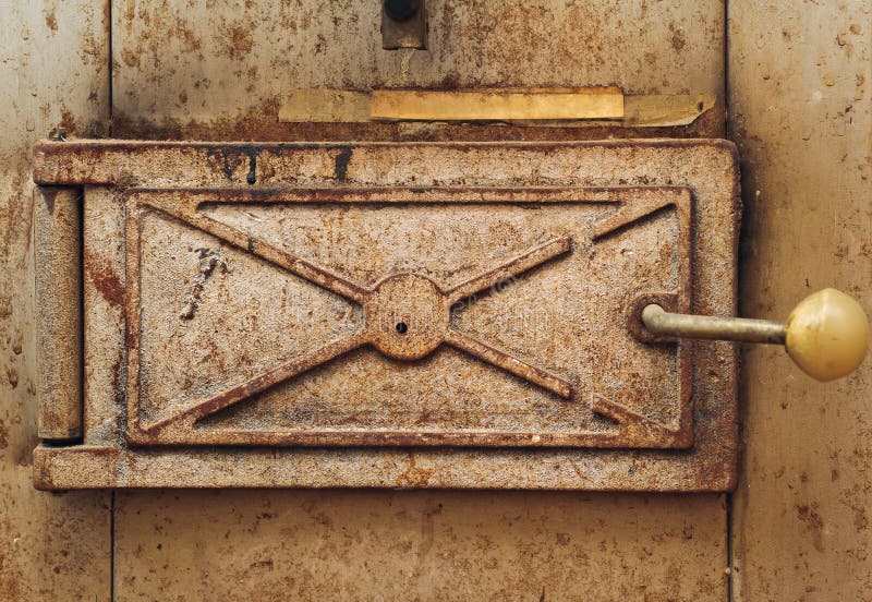 Close door of iron stove. abstract backgrounds