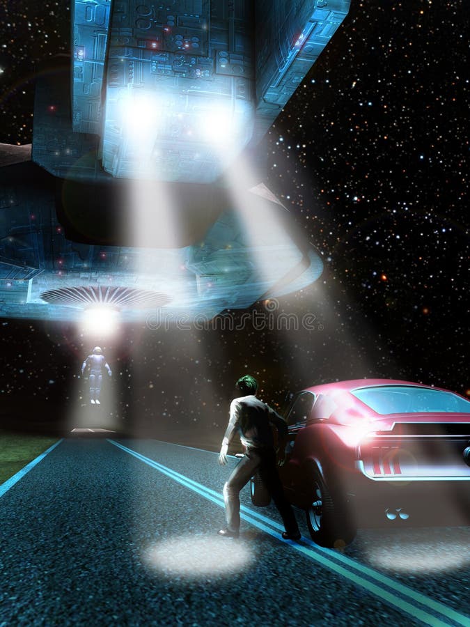 Close encounter of the third kind royalty free illustration