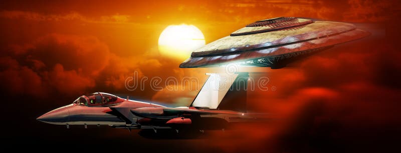 Close encounter of the third kind royalty free illustration