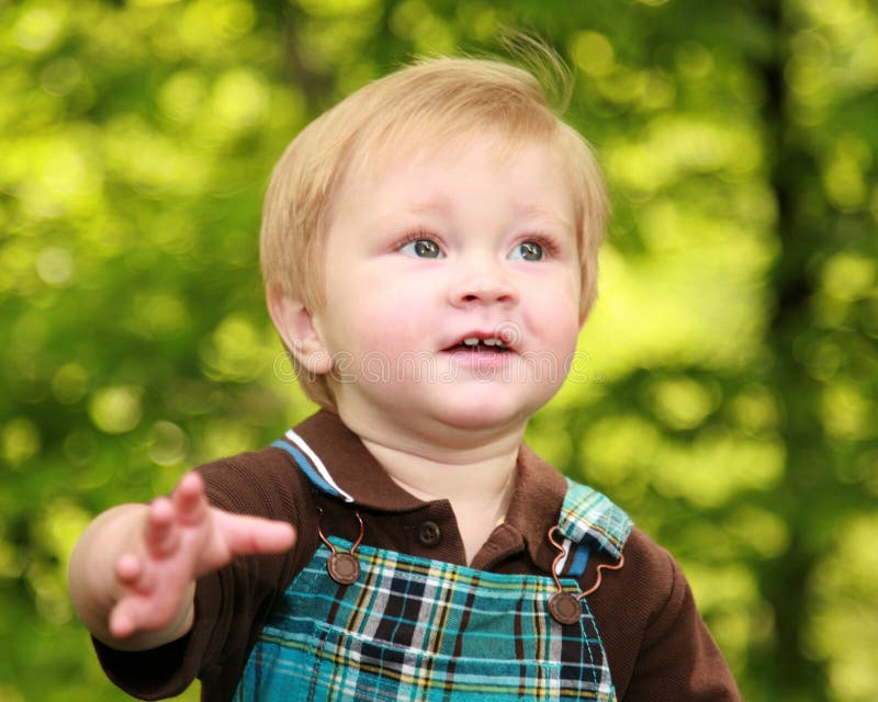 Close focus on a toddler boy s face