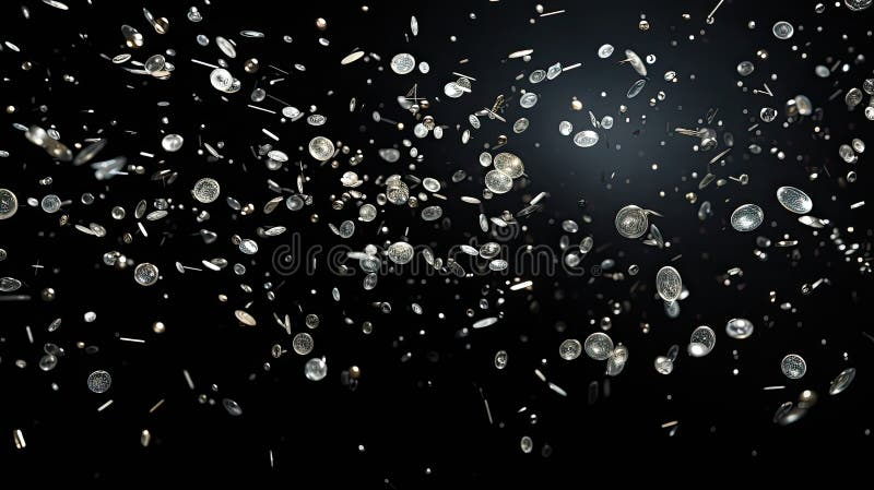 Close grey confetti transparent stock illustration