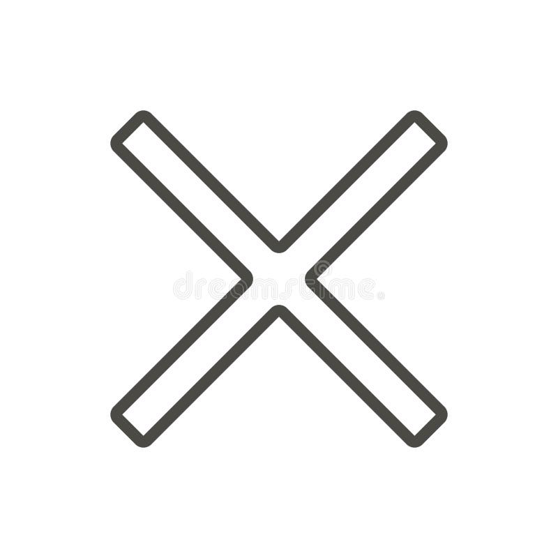 Close icon vector. Line delete symbol. royalty free illustration