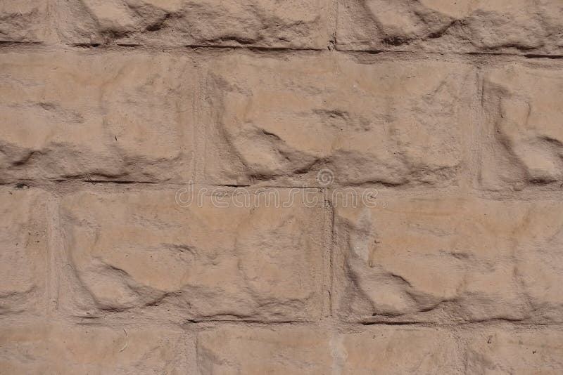 Close Shot of Brown Painted Brick Veneer Wall Stock Photo Image of