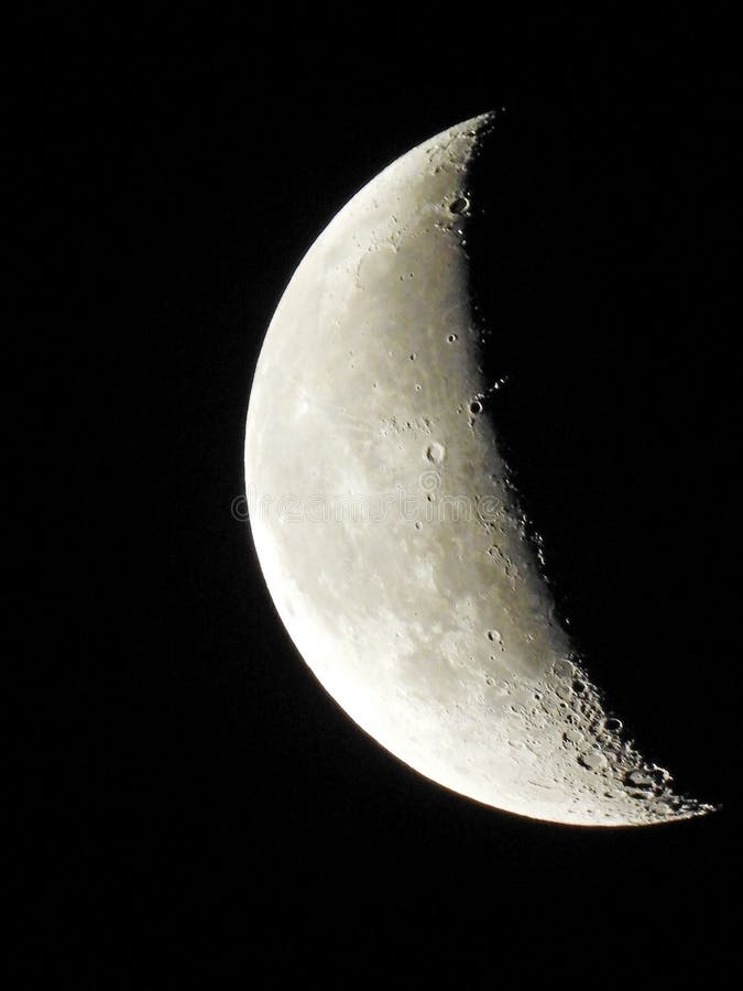 Waning Crescent Moon phase July 2023 stock photography