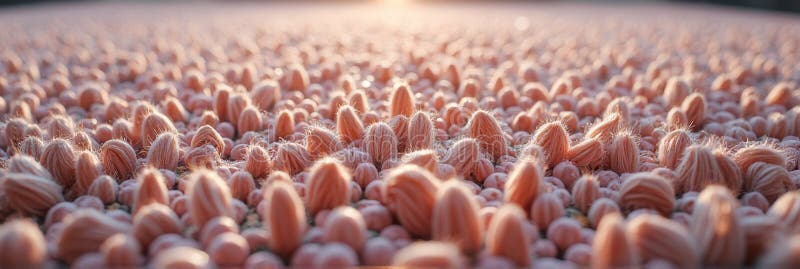 Close-up of abstract pink textile texture lit by sunlight stock illustration