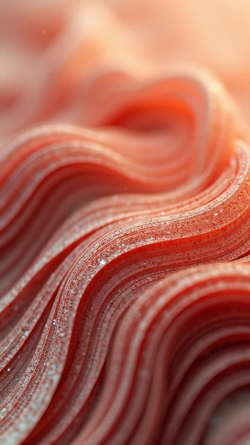 Close-up of abstract red wave patterns with glittering texture vector illustration