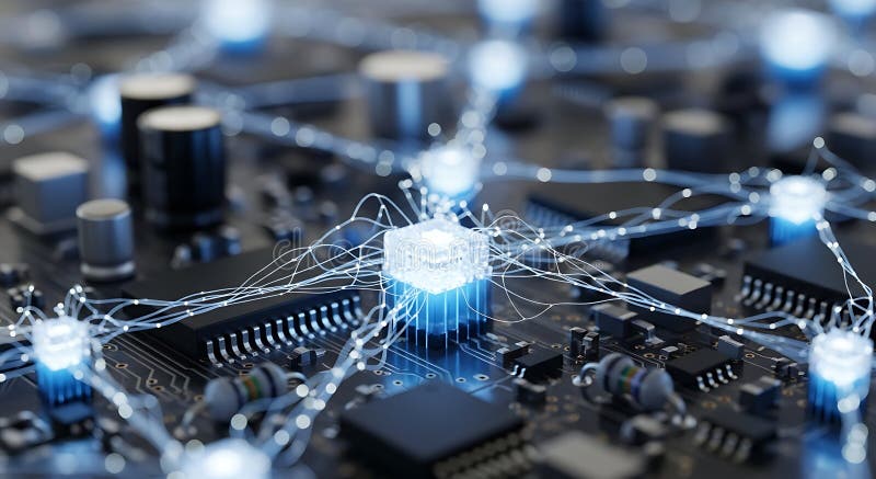 Quantum Computing Network stock illustration