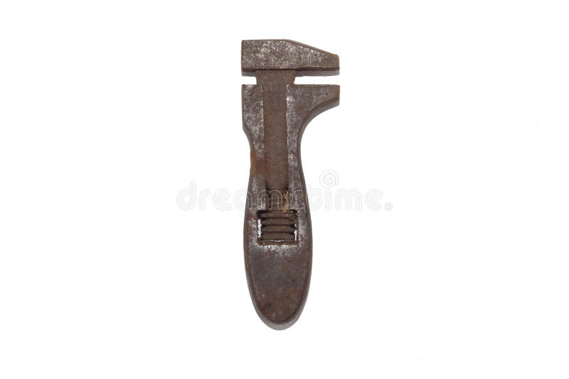 Close Up of Adjustable Old Rusty French Wrench Stock Image Image of