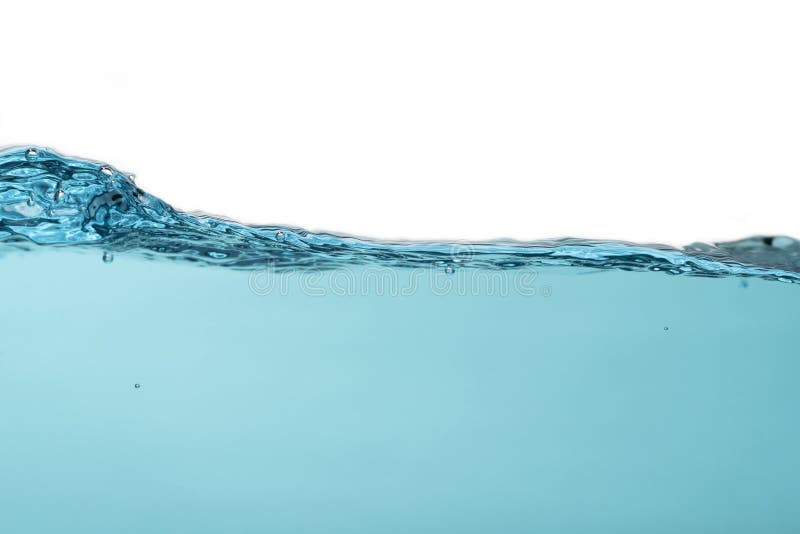 Air Bubble and Water Splash,Water Splash Isolated on Blue Background