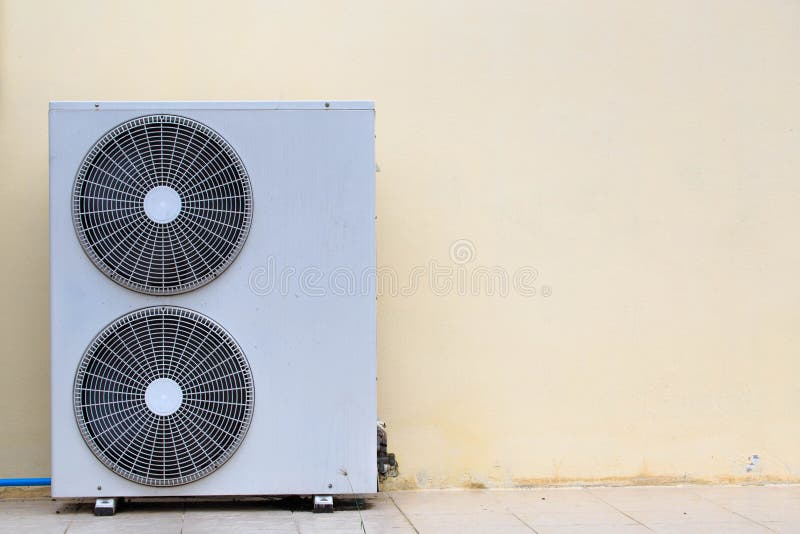 Close Up Air Conditioner Heating Units Installation Outside of B Stock