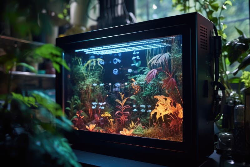 Close-up of air purifier display screen royalty free illustration