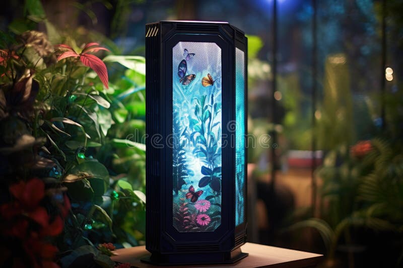 Close-up of air purifier display screen royalty free illustration