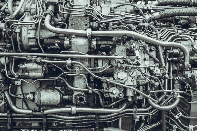 Closeup of Aircraft Engine Parts Stock Image Image of transportation