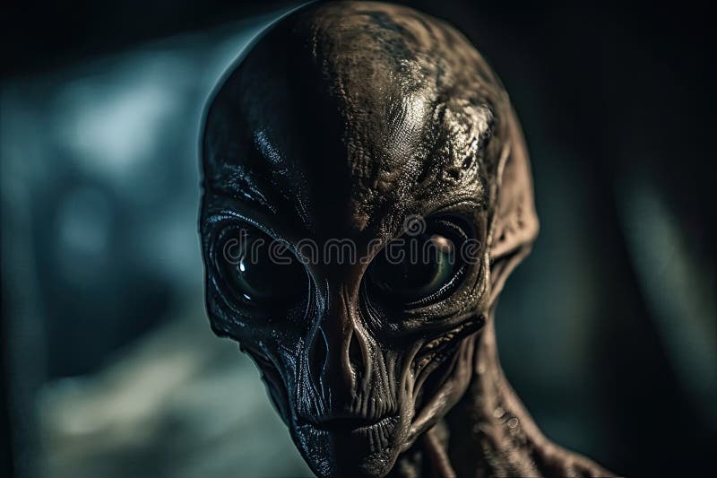 Close up of an alien portrait. Generative AI royalty free illustration