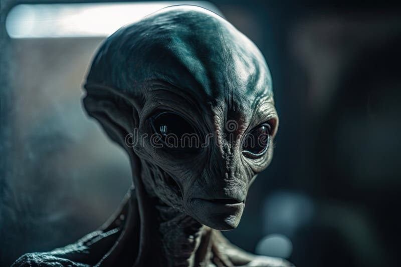 Close up of an alien portrait. Generative AI royalty free illustration