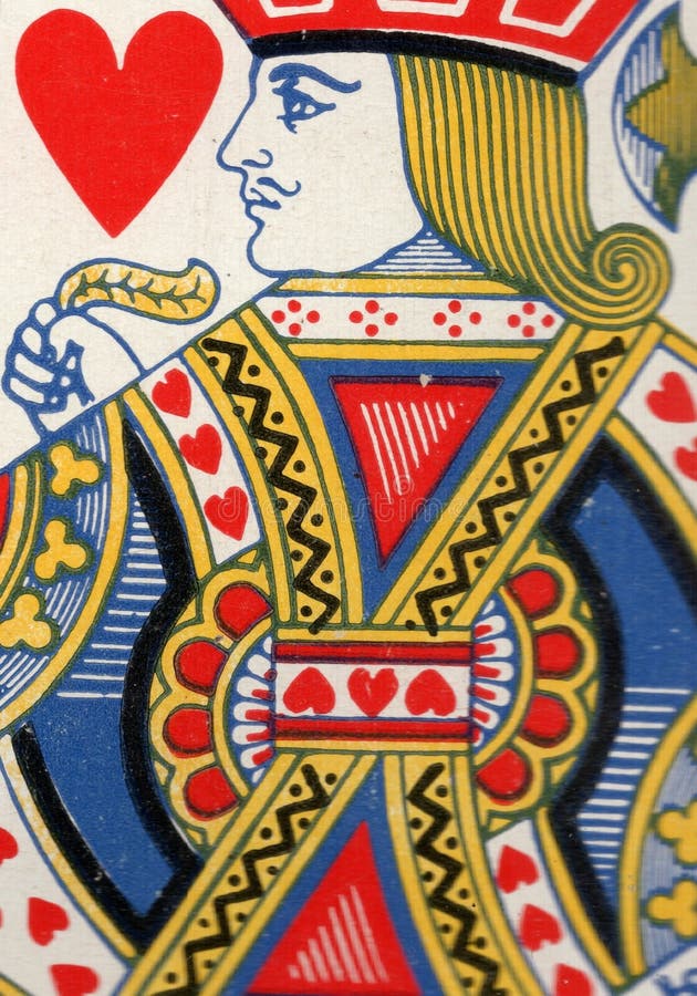 Close up of an antique playing card. vector illustration