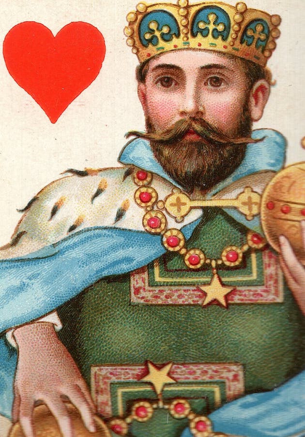 Close up of an antique playing card. vector illustration