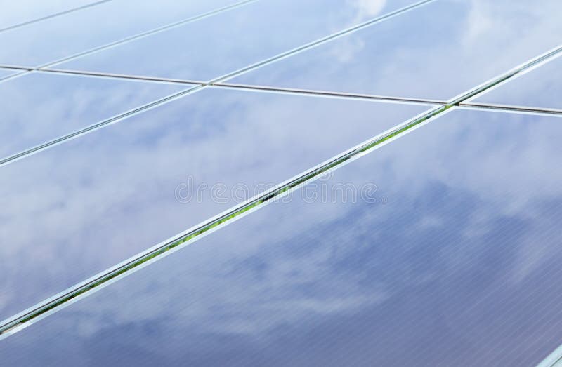 Close up array of thin film solar cells or amorphous silicon solar cells or photovoltaics in solar power plant royalty free stock photo Close up array of thin film solar cells or amorphous silicon solar cells or photovoltaics in solar power plant royalty free stock photo