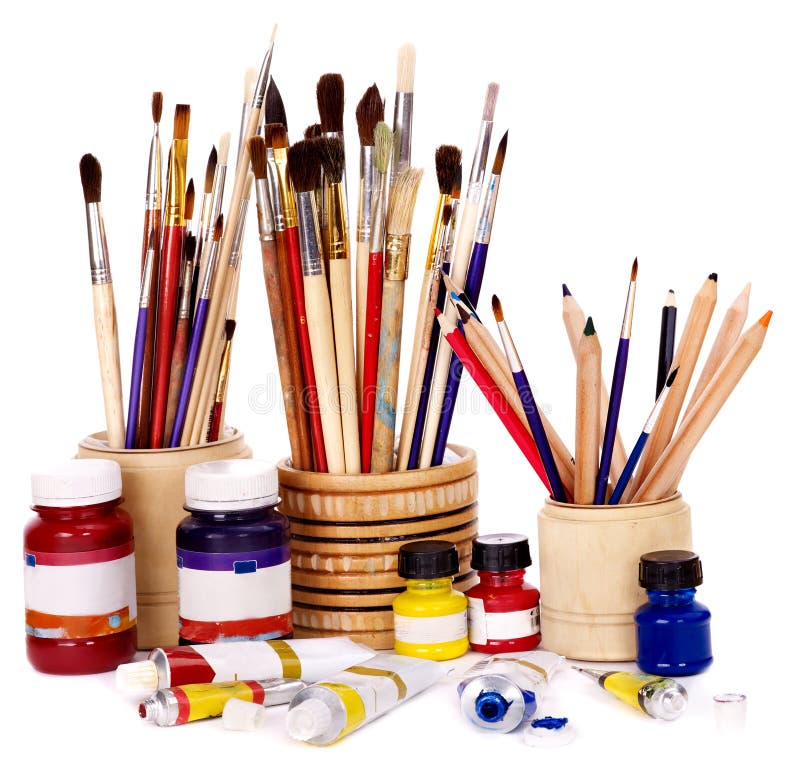 Close up of art utensils. stock image. Image of exhibition 20686239
