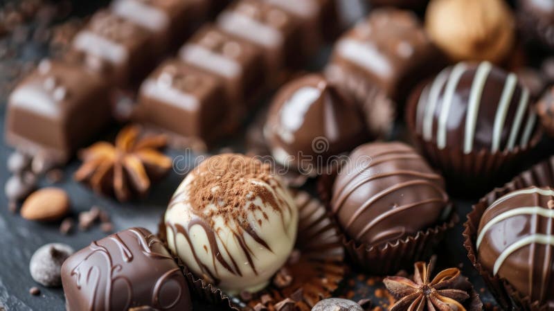 Assorted Gourmet Chocolates stock photos