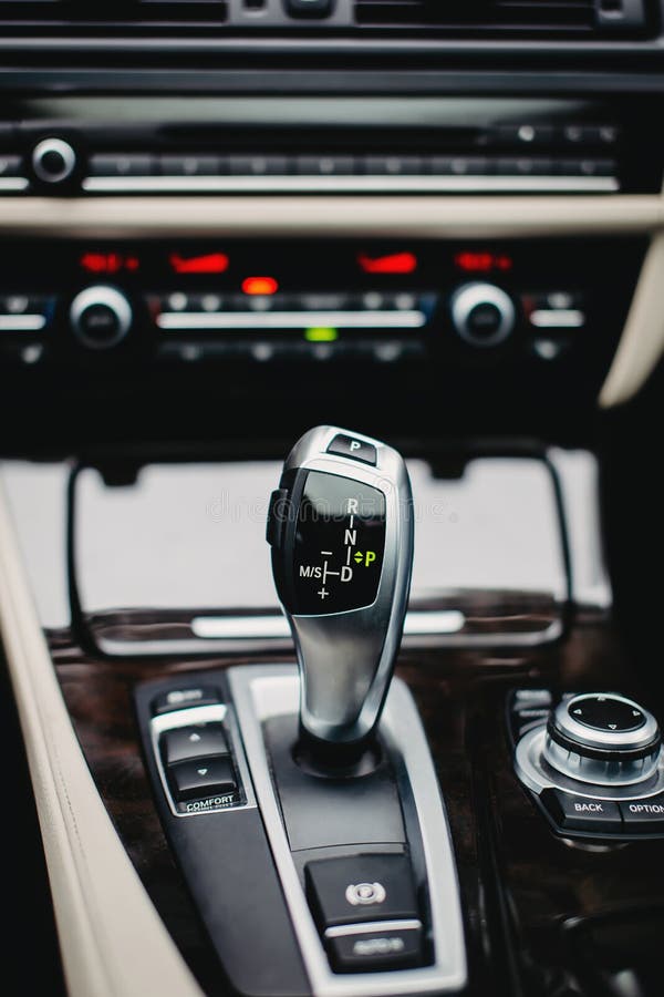 Close Up of the Automatic Gearbox Lever. Automatic Transmission