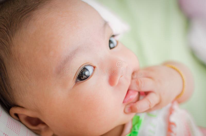 Close Up Baby Girl Face Stock Photo Image Of Portrait 35000288