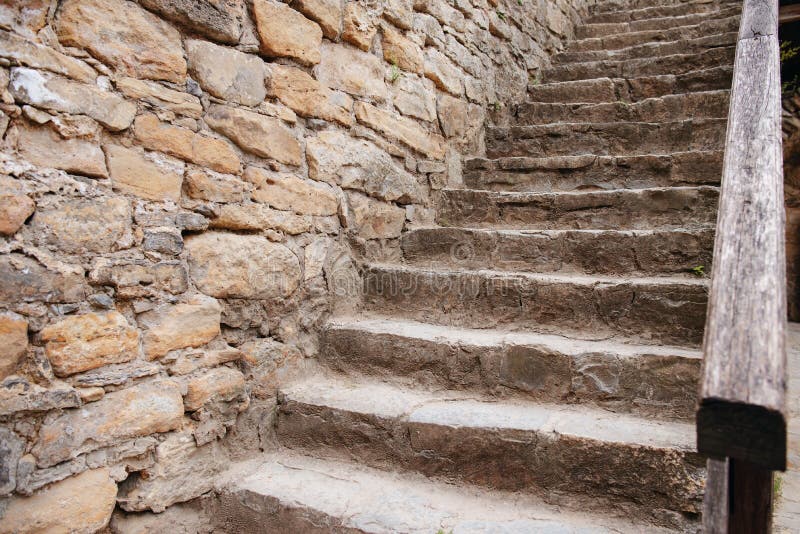 Close up background of ancient medieval stone stairs. Concrete fragment stock images, royalty-free photos and pictures