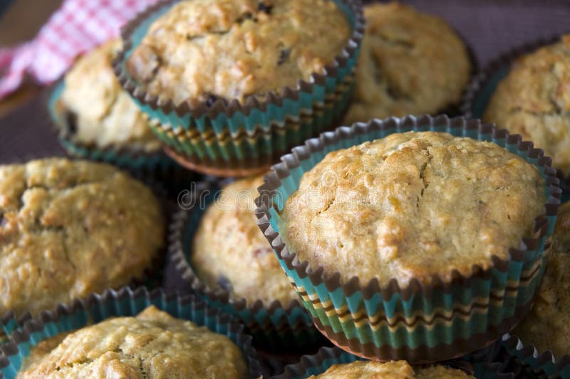 Close up banana cupcake on the pile